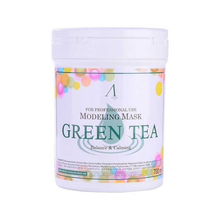 Маска альгинатная Anskin Green Tea Modeling Mask, успокаивающая, 700 мл от компании Интернет-гипермаркет «MALL24» - фото 1