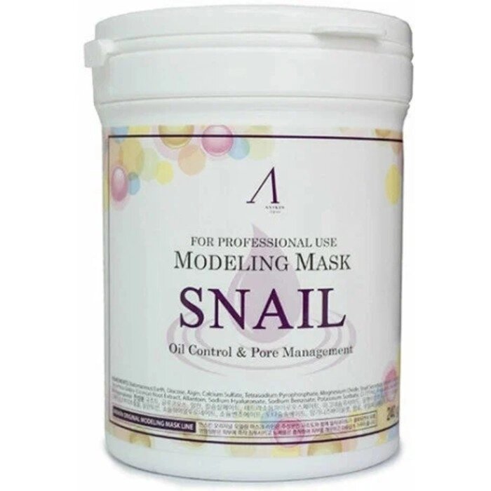 Маска альгинатная Anskin Snail Modeling Mask, с муцином улитки, 240 г от компании Интернет-гипермаркет «MALL24» - фото 1