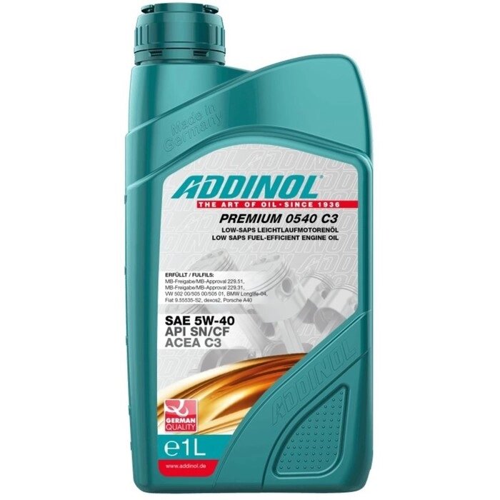 Масло моторное ADDINOL Premium 5w-40 C3, 1 л от компании Интернет-гипермаркет «MALL24» - фото 1