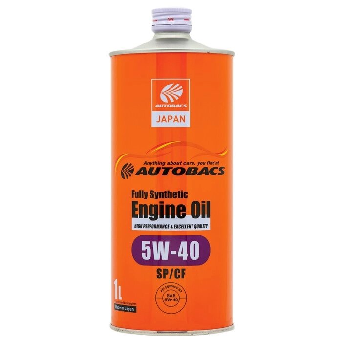 Масло моторное AUTOBACS 5/40 Fully Synthetic, синтетическое, SP/CF, 1 л, A00032241 от компании Интернет-гипермаркет «MALL24» - фото 1