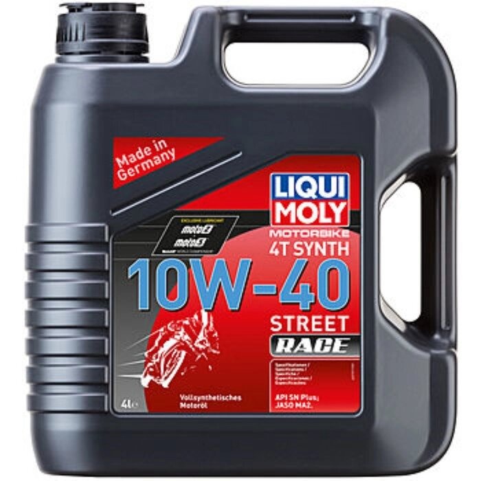 Масло моторное для мотоцикла Liqui Moly Motorbike 4T Synth Street Race 10W-40 SN MA2, 4 л от компании Интернет-гипермаркет «MALL24» - фото 1