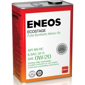 Масло моторное ENEOS Ecostage Synt. SN 0W-20, 4 л