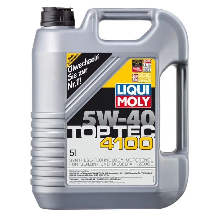 Масло моторное  Liqui Moly Top Tec 4100 5W-40, 5 л от компании Интернет-гипермаркет «MALL24» - фото 1