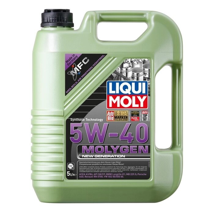 Масло моторное  LiquiMoly Molygen New  Generation 5W-40, 5 л от компании Интернет-гипермаркет «MALL24» - фото 1