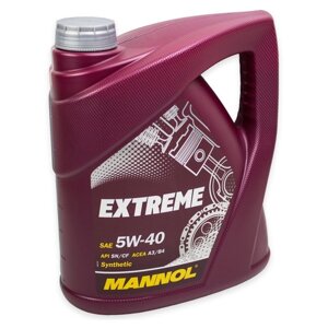 Масло моторное Mannol Extreme 5W-40, SN/CF, синтетическое, канистра, 4 л, АКЦИЯ 3+1 л)