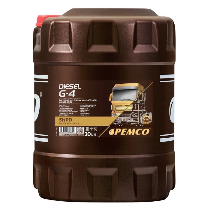 Масло моторное PEMCO DIESEL G-4 15W-40 SHPD, минеральное, 20 л от компании Интернет-гипермаркет «MALL24» - фото 1