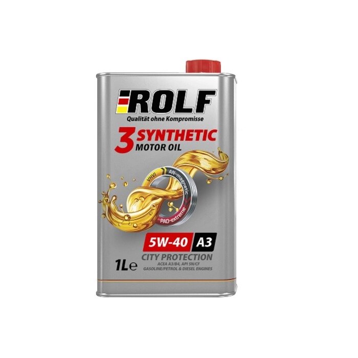 Масло моторное Rolf 5W40, 3-Synthetic, A3/B4, синтетическое, 1 л от компании Интернет-гипермаркет «MALL24» - фото 1