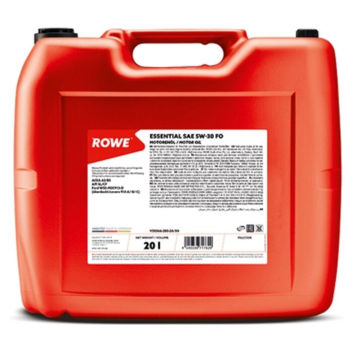 Масло моторное Rowe 5/30 Essential FO A5/B5, SL/CF, синтетическое, 20 л от компании Интернет-гипермаркет «MALL24» - фото 1