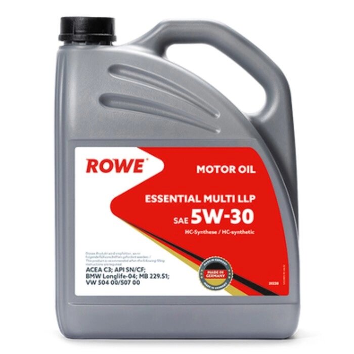 Масло моторное Rowe 5/30 Essential Multi LLP C3, SM/CF, синтетическое, 5 л от компании Интернет-гипермаркет «MALL24» - фото 1