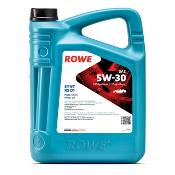 Масло моторное Rowe 5/30 Hightec Synt RS D1 API SP RC/SN PLUS RC , ILSAC GF-5/-6A, синт, 4 л   925991 от компании Интернет-гипермаркет «MALL24» - фото 1