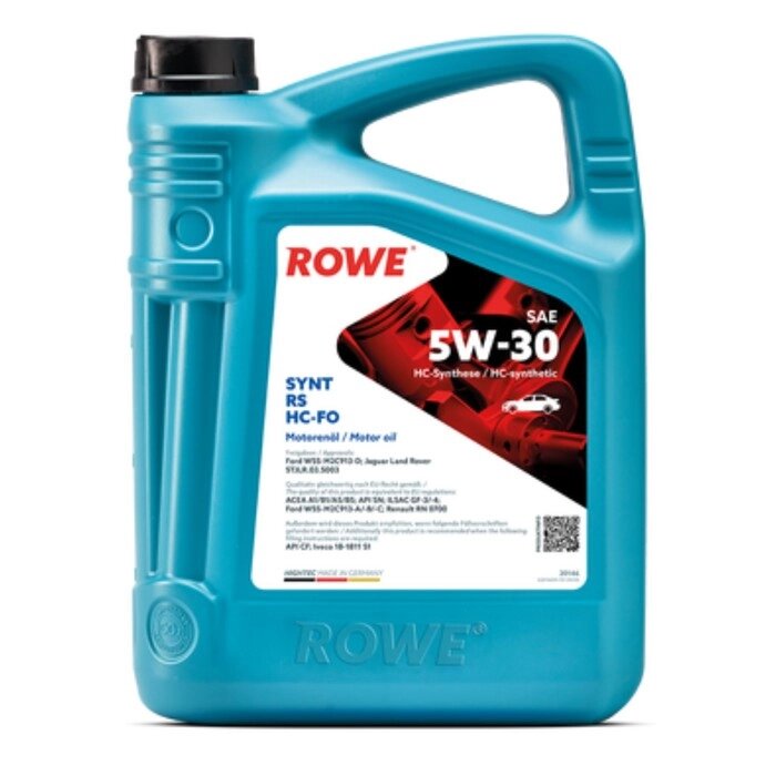 Масло моторное Rowe 5/30 Hightec Synt RS HC-FO ACEA A1/B1,A5/B5, API SN, ILSAC GF-3/-4, синтетическое, 5 л от компании Интернет-гипермаркет «MALL24» - фото 1