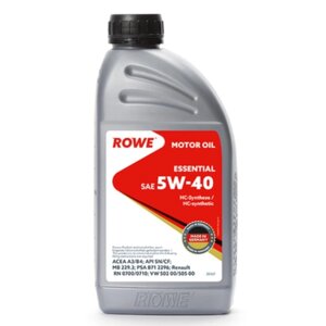 Масло моторное Rowe 5/40 Essential A3/B4, SN/CF, синтетическое, 1 л