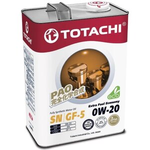 Масло моторное Totachi Extra Fuel Fully Synthetic SN 0W-20, 4 л