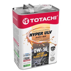 Масло моторное TOTACHI Hyper ULV синтетическое, SP/GF-6B 0W-16, 4 л