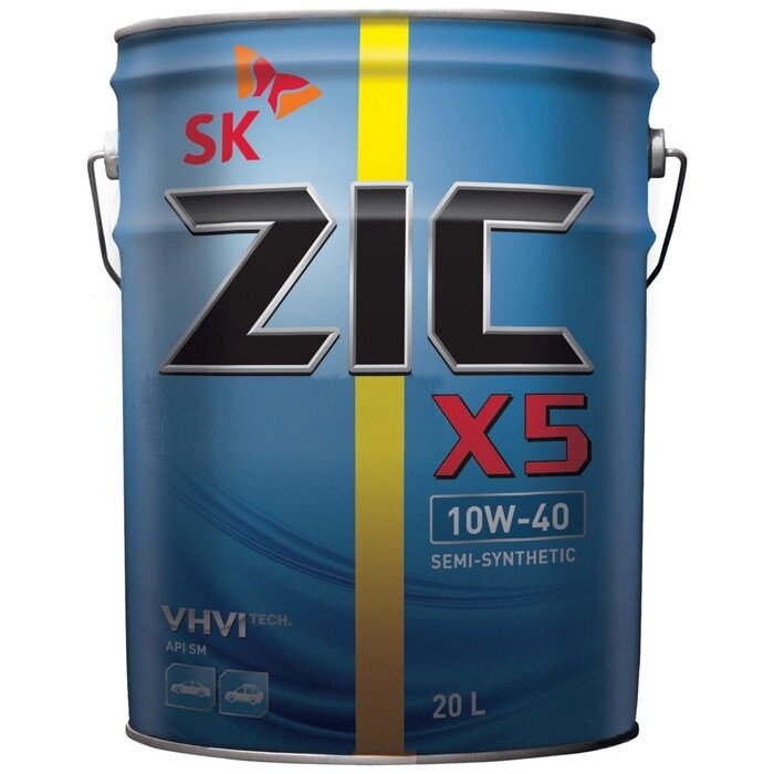 Масло моторное ZIC X5 10W-40, SN п/синтетическое, 20 л от компании Интернет-гипермаркет «MALL24» - фото 1