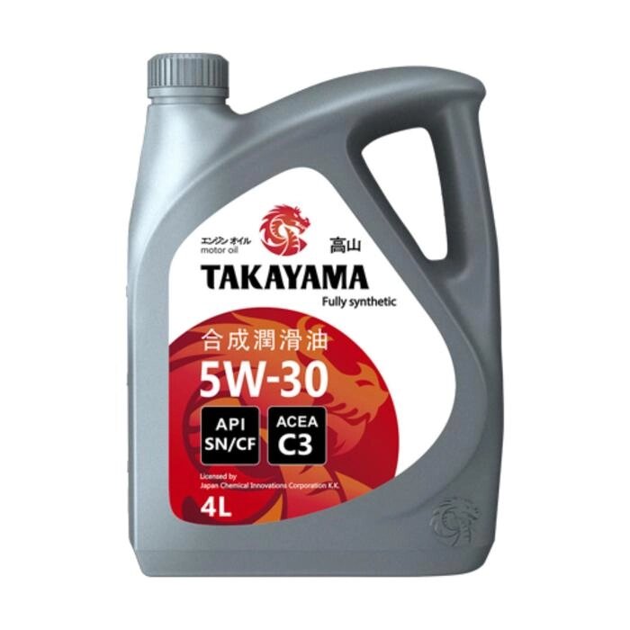 Масло Takayama 5W-30 API SN/СF C3, синтетическое, пластик, 4 л от компании Интернет-гипермаркет «MALL24» - фото 1