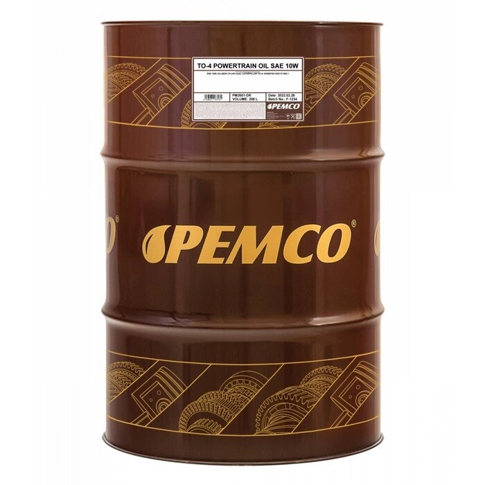 Масло трансмиссионно-гидравлическое PEMCO ТО-4 Powertrain Oil SAE 10W, минеральное, 208 л от компании Интернет-гипермаркет «MALL24» - фото 1