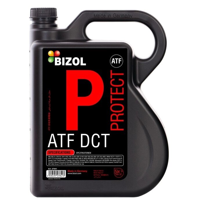 Масло трансмиссионное для АКПП BIZOL Protect ATF DCT, НС-синтетическое, 5 л от компании Интернет-гипермаркет «MALL24» - фото 1