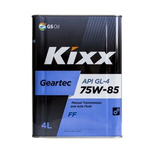 Масло трансмиссионное Kixx Geartec FF GL-4 75W-85 Gear Oil HD, 4 л