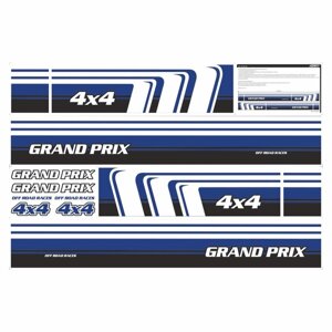 Молдинг универсальный "4х4 GRAND PRIX", синий, 200 х 16 х 0,1 см, комплект 2 шт