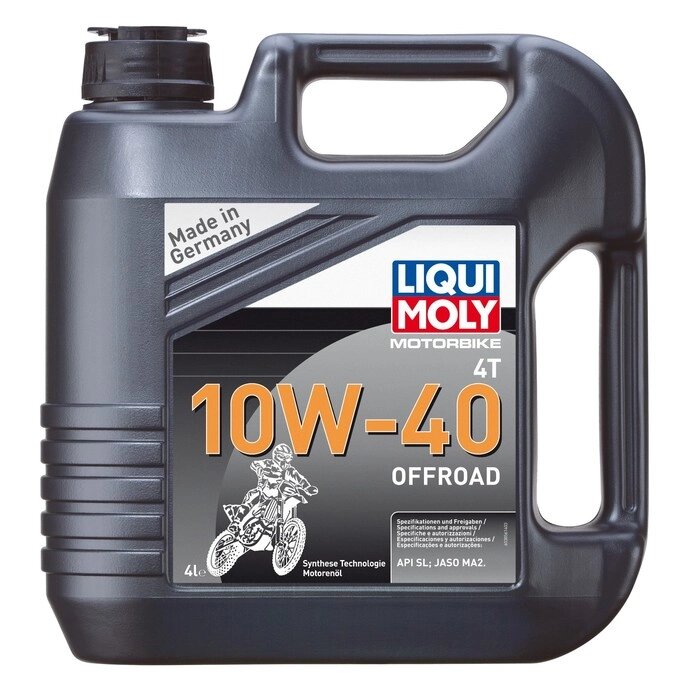 Моторное масло для 4-тактных мотоциклов LiquiMoly Motorbike 4T Offroad 10W-40 SL MA2 НС-синтетическое, 4 л (3056) от компании Интернет-гипермаркет «MALL24» - фото 1