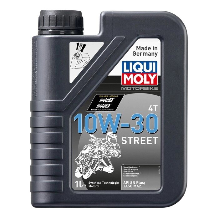 Моторное масло для 4-тактных мотоциклов LiquiMoly Motorbike 4T Street 10W-30 SL MA2 НС-синтетическое, 1 л (2526) от компании Интернет-гипермаркет «MALL24» - фото 1