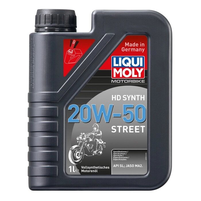 Моторное масло для 4-тактных мотоциклов LiquiMoly Motorbike HD Synth Street 20W-50 SL синтетическое, 1 л (3816) от компании Интернет-гипермаркет «MALL24» - фото 1