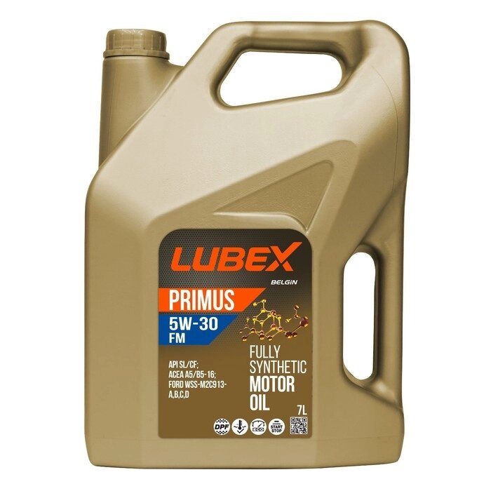 Моторное масло LUBEX PRIMUS FM 5W-30 CF/SL A5/B5, синтетическое, 7 л от компании Интернет-гипермаркет «MALL24» - фото 1
