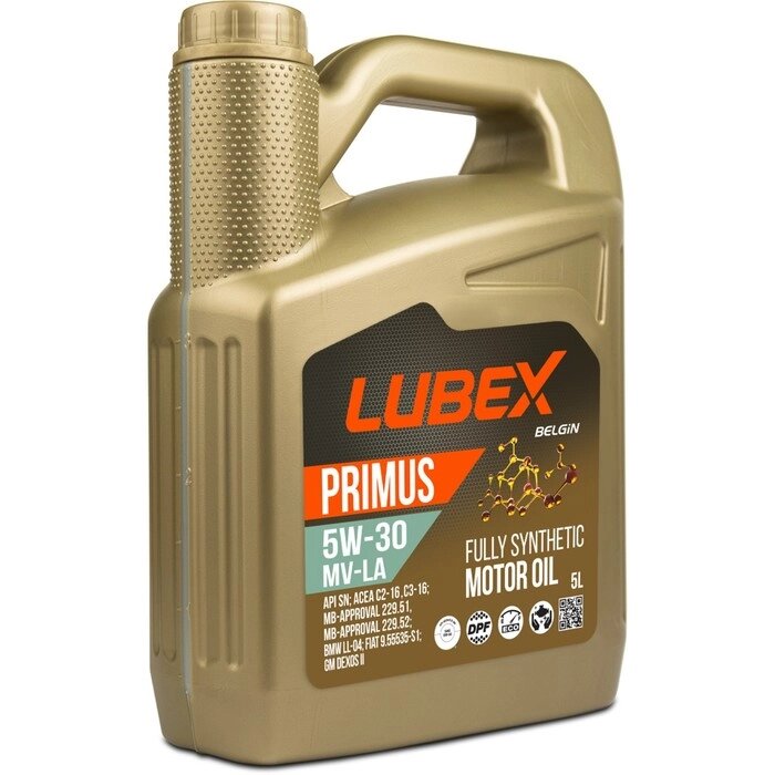 Моторное масло LUBEX PRIMUS MV-LA 5W-30 SN C2/C3, синтетическое, 5 л от компании Интернет-гипермаркет «MALL24» - фото 1