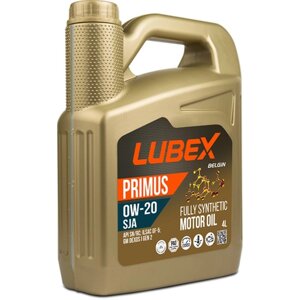 Моторное масло LUBEX primus SJA 0W-20 SN+RC GF-5, синтетическое, 4 л