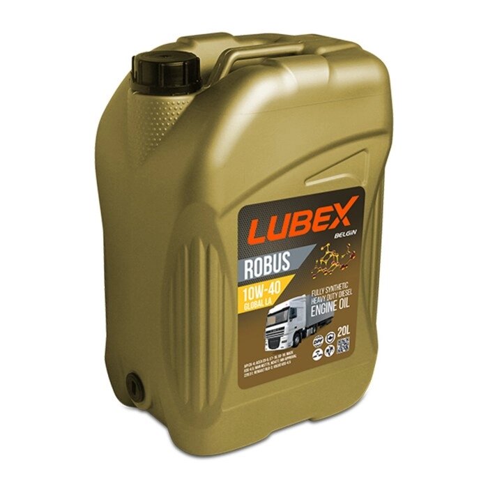 Моторное масло LUBEX ROBUS GLOBAL LA 10W-40 CK-4 E6/E7/E9, синтетическое, 20 л от компании Интернет-гипермаркет «MALL24» - фото 1