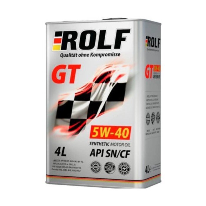 Моторное масло Rolf GT 5W-40 SN/CF синтетическое, 4 л от компании Интернет-гипермаркет «MALL24» - фото 1