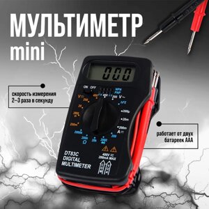 Мультиметр TUNDRA "мини", DT-83C, ACV/DCV, DCA, 200-2МΩпрозвон, проверка батареек 9V