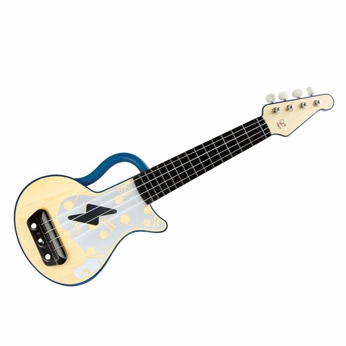 Музыкальная игрушка гавайская гитара для детей "Мерцающая укулеле", синяя от компании Интернет-гипермаркет «MALL24» - фото 1