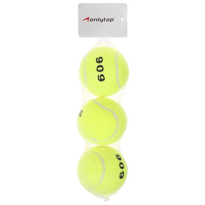 Мяч для большого тенниса № 909, тренировочный (набор 3 шт) от компании Интернет-гипермаркет «MALL24» - фото 1