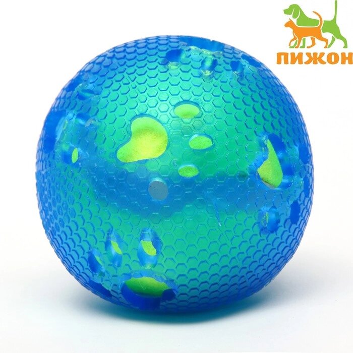 Мяч для собак "Двойное удовольствие Лапки", TPR+войлочный мяч, 7,6 см от компании Интернет-гипермаркет «MALL24» - фото 1