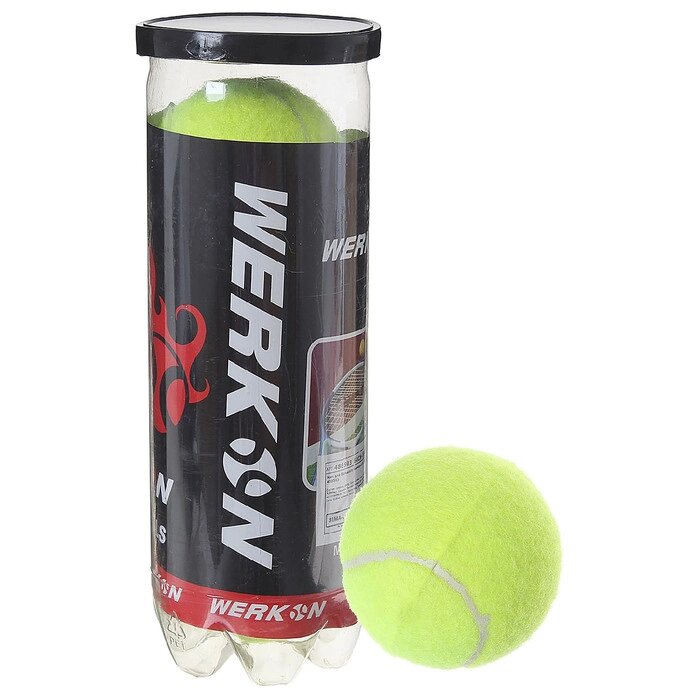 Мяч теннисный в тубе, набор 3 шт от компании Интернет-гипермаркет «MALL24» - фото 1