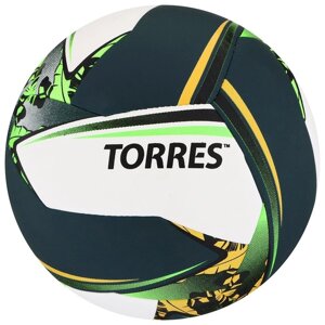 Мяч вол. TORRES Save" арт. V321505 р. 5, синт. кожа (ПУ), гибрид, бут. кам, бело-зелено-желный