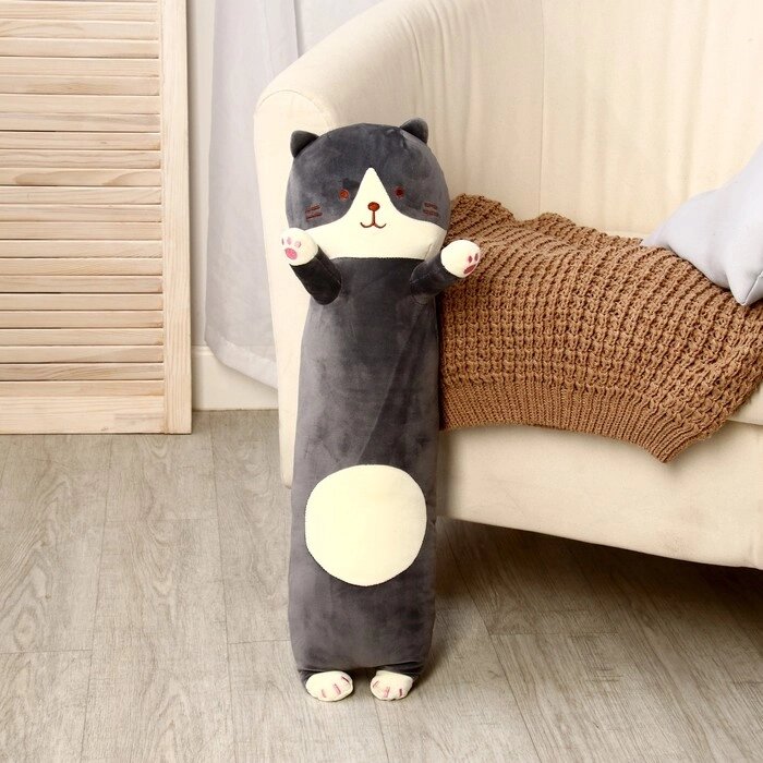 Мягкая игрушка-подушка "Кот", 65 см, цвет серый от компании Интернет-гипермаркет «MALL24» - фото 1