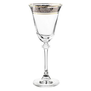 Набор бокалов для белого вина Asio, декор "Панто платина, отводка золото", 185 мл x 6 шт.