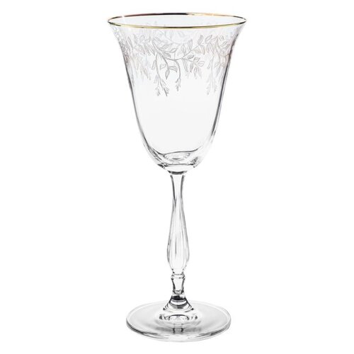 Набор бокалов для белого вина Fregata, декор "Панто, затирка золото, отводка золото", 185 мл x 6 шт.
