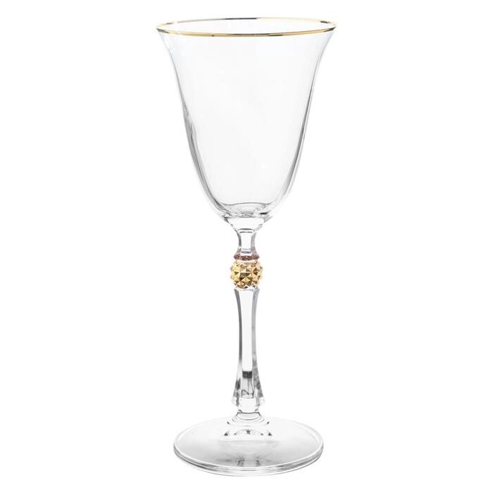 Набор бокалов для белого вина Parus, декор "Отводка золото, золотой шар", 185 мл x 6 шт. от компании Интернет-гипермаркет «MALL24» - фото 1