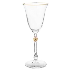 Набор бокалов для белого вина Parus, декор "Отводка золото, золотой шар", 185 мл x 6 шт.