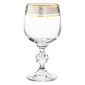 Набор бокалов для белого вина Sterna, декор "Панто платина, отводка золото", 190 мл x 6 шт.