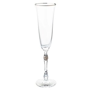 Набор бокалов для шампанского Parus, декор "Отводка платина, платиновый шар", 190 мл x 6 шт.