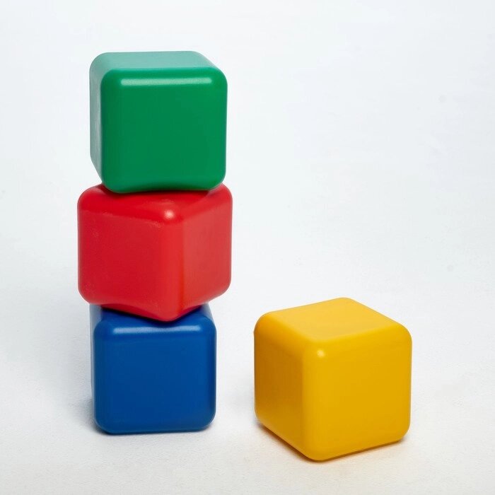 Набор цветных кубиков, 4 штуки, 12 х 12 см от компании Интернет-гипермаркет «MALL24» - фото 1