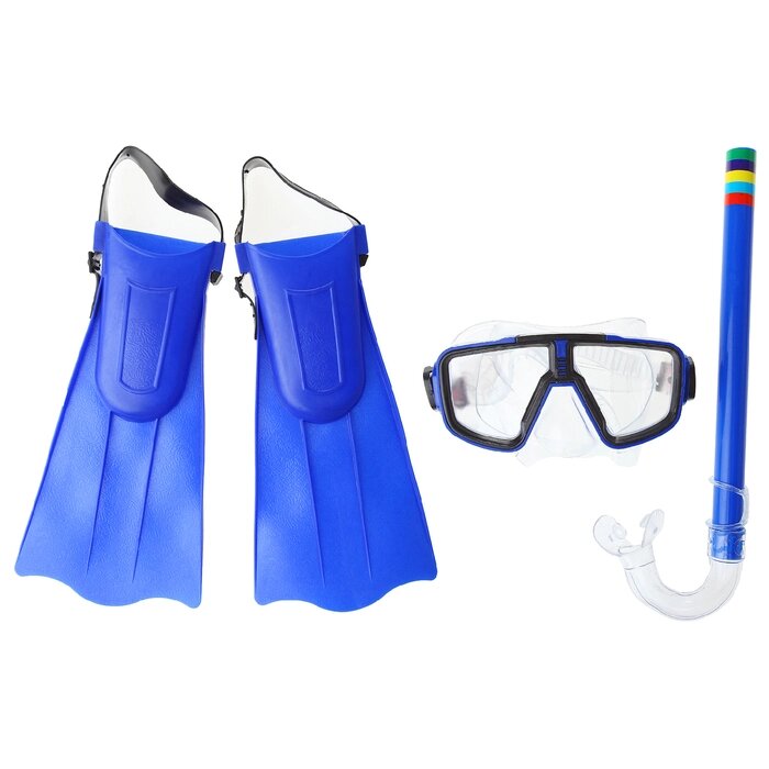 Набор для плавания детский, 3 предмета: маска, трубка, ласты безразмерные, в пакете, МИКС от компании Интернет-гипермаркет «MALL24» - фото 1