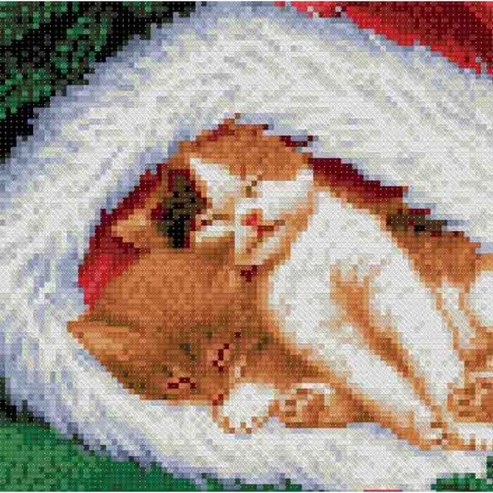 Набор для вышивки крестом "Котята на Рождество", 23  30 см от компании Интернет-гипермаркет «MALL24» - фото 1