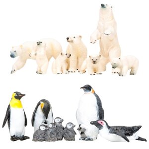 Набор фигурок: белые медведи, пингвины, 12 предметов