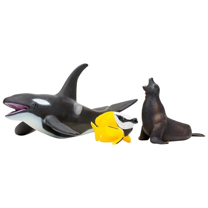 Набор фигурок: касатка, рыбка-лиса, морской лев, 3 предмета от компании Интернет-гипермаркет «MALL24» - фото 1
